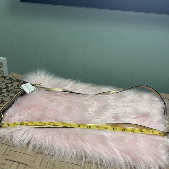 Coach Brown and Gold Fall Crossbody Bag with Red Accent - Picture 9 of 9